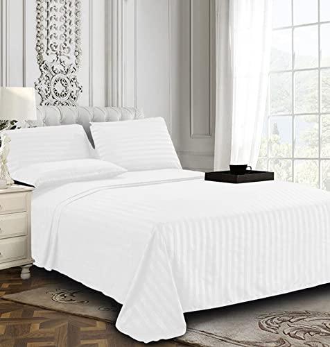 Elegant Comfort 6-Piece Queen Damask Stripe Sheet Set - Deep Pocket Microfiber