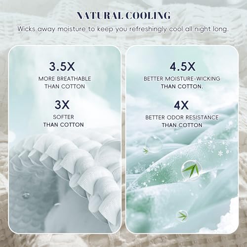 Cooling Waffle Blanket Queen Size - Lightweight Bamboo & Cotton
