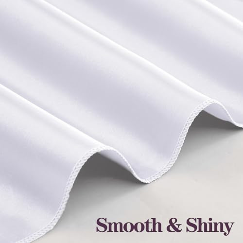 50-Piece White Satin Cloth Napkins and Napkin Rings Set, 17 x 17 Inch