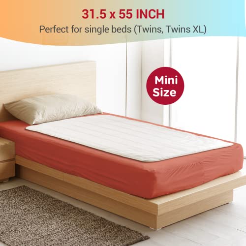 Heated Mattress Pad Mini Twin Size 31" x 55", 3 Heat Settings & Auto-Off