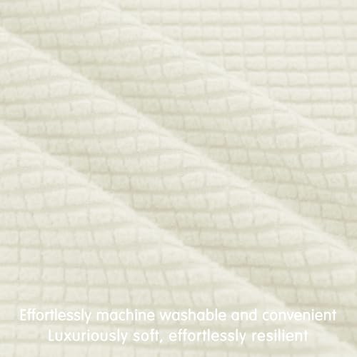 Stretch Couch Cushion Covers - 3-Piece Jacquard Sofa Seat Slipcover Set