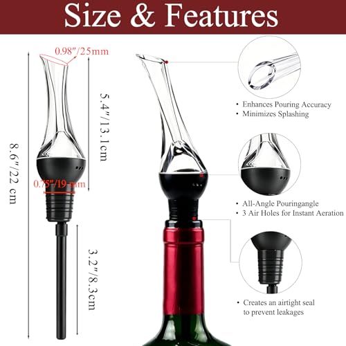 Pafusen Black Wine Aerator Pourer 1 Pack - Easy, Mess-Free Wine Enhancer Gift