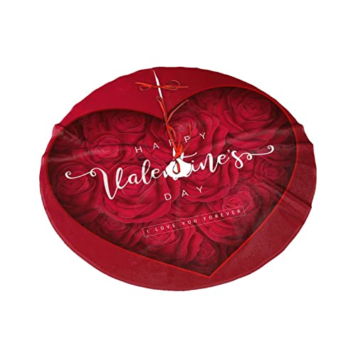 Large 30 Inch Christmas Tree Skirt - Red & Plush Decor for Xmas, Valentine’s Day Hearts