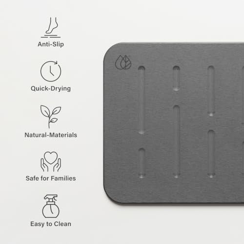 Diatomaceous Earth Stone Bath Mat - Non-Slip Quick-Dry Shower Mat