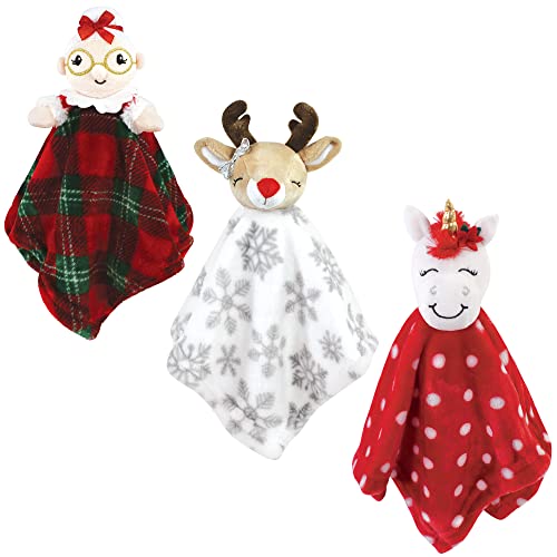 Mrs Claus Unisex Baby Animal Face Security Blanket 14x14 Inches - Hudson Baby