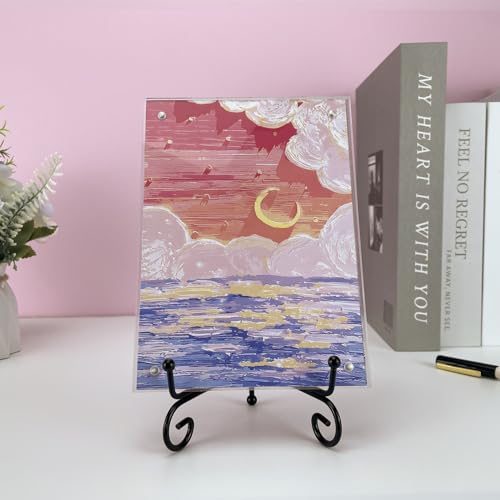 Black Metal Plate Display Stands (Set of 4) - 6 Inch Folding Easel Holders