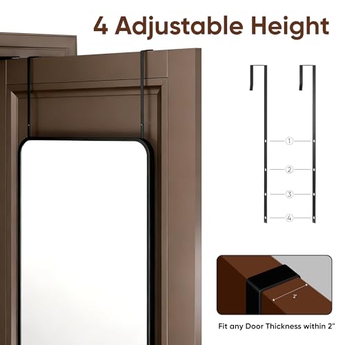 48x14 Inch Full Length Mirror, Over-the-Door or Wall Mounted Floor Mirror