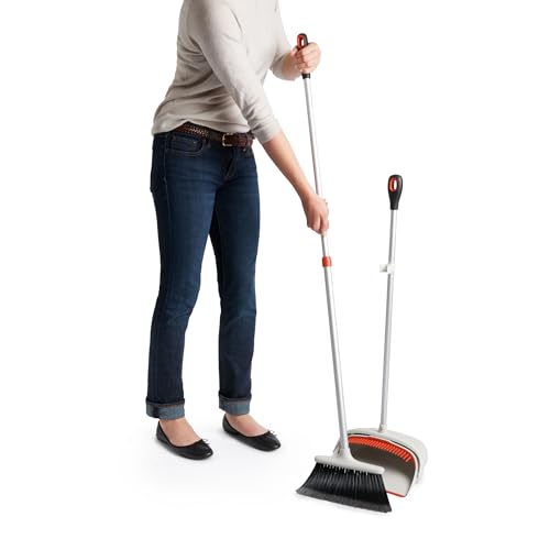 Extendable Upright Broom and Dustpan Set for Kitchen & Home Cleaning