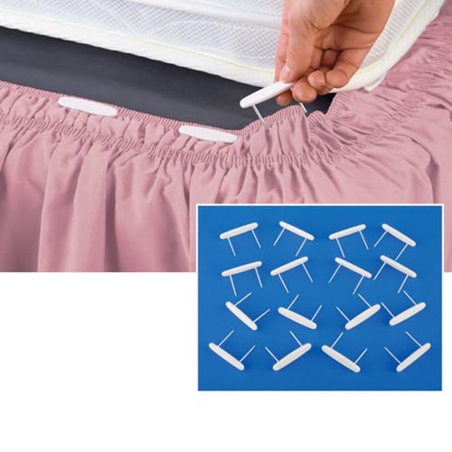 Bed Skirt Holding Pins - Set of 16 Double-Prong Clips