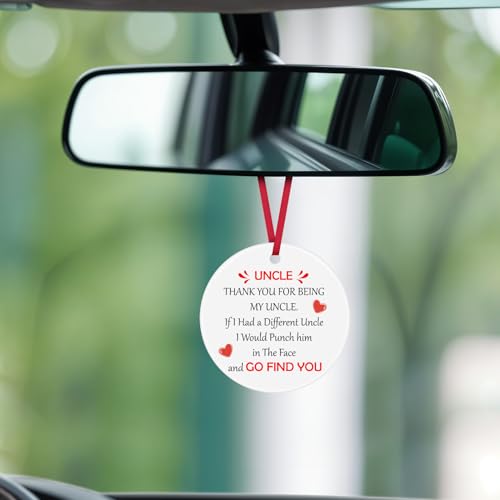 Funny Uncle Christmas Ornament - Gift from Niece & Nephew, Keepsake Ceramic Decor