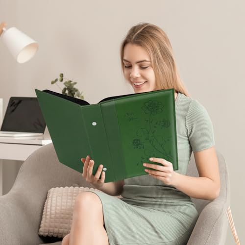 Large Leather Photo Album for 300 4x6 Photos - Dark Green