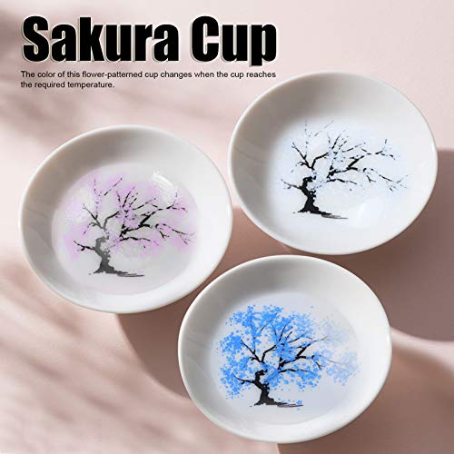 Joyzan Color Changing Sake Cup - Hot & Cold Temperature Reacts with Cherry Blossom Design