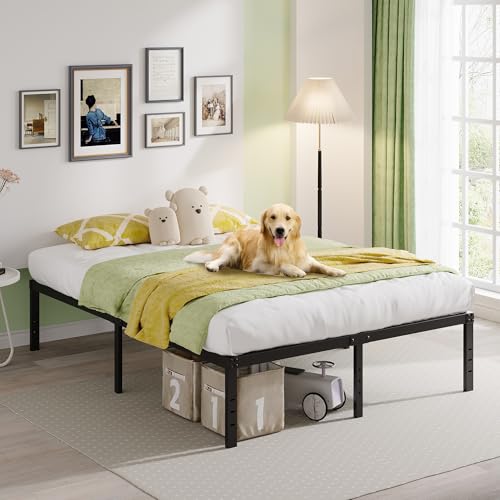 18-Inch Heavy Duty Queen Platform Bed Frame with Under-Bed Storage