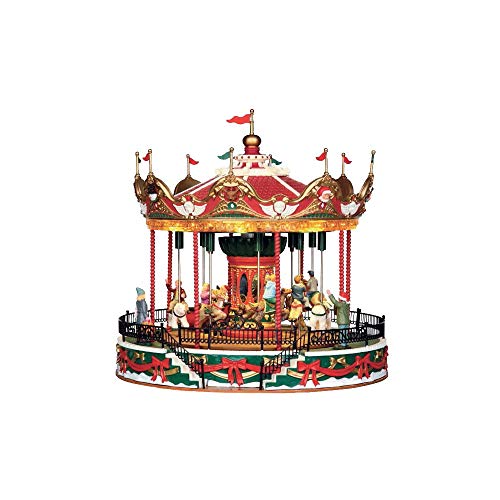 Santa Carousel Carnival Sights & Sounds Animated Christmas Village Decor