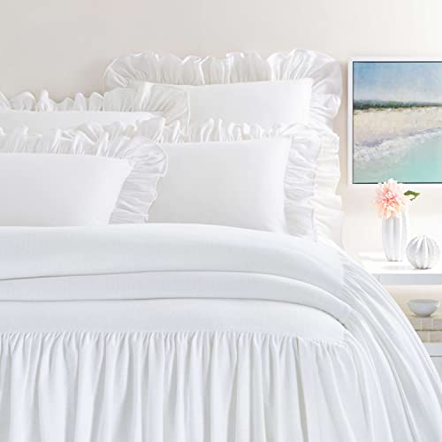 Wilton White Cotton Bedspread - Twin Size, Stylish and Soft