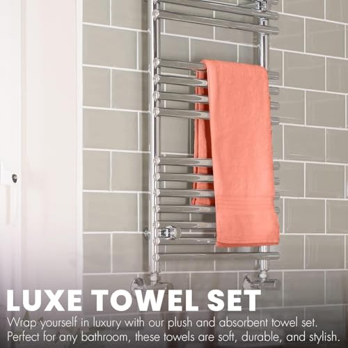 KAHAF COLLECTION 6-Pack Cotton Bath Towels - 27 x 54 In, Soft Quick Dry