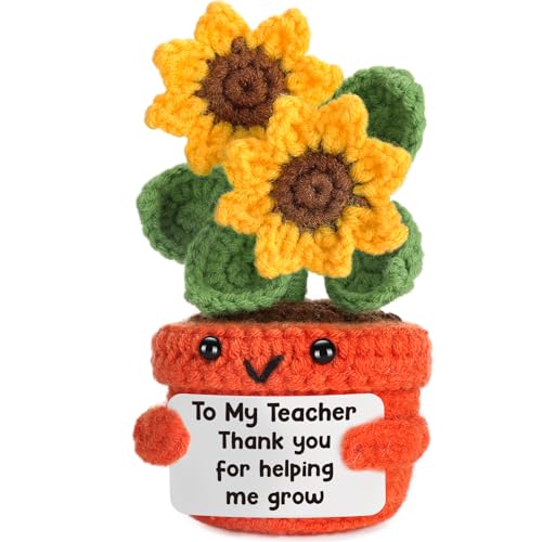 Teacher Appreciation Gifts - Handmade Sunflower & Gratitude Card for Teacher - Back to School Christmas Thank You Gift - LuoHere
