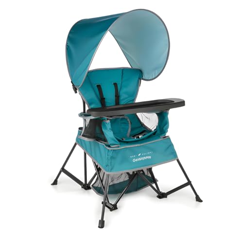 Portable Baby & Toddler Chair with Sun Canopy & Removable Tray - Teal