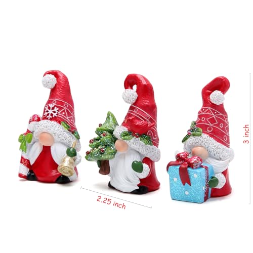 Hodao Red-3 Christmas Gnomes Decorations Handmade Elf Tomte Figurines for Xmas Decor (3pcs)