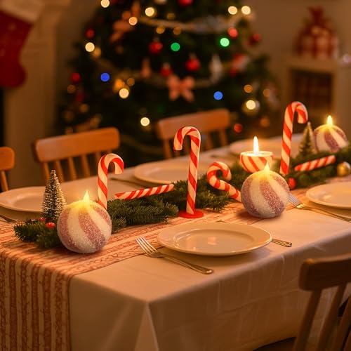 Baquler 2 Pack Christmas Flameless Candles - Indoor Holiday Decor