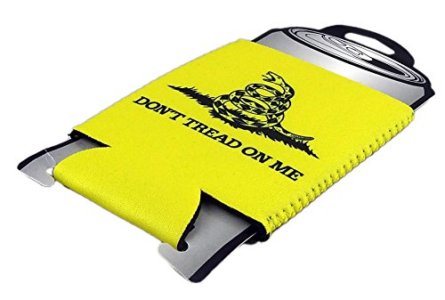 Funny Guy Mugs Don't Tread On Me Yellow Collapsible Neoprene Can Cooler - Drink Cooler