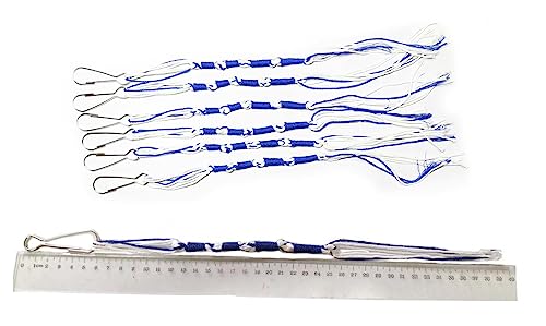 Tzitzits Set with Durable Hooks for Pants and Jeans - 16-Inch Blue White
