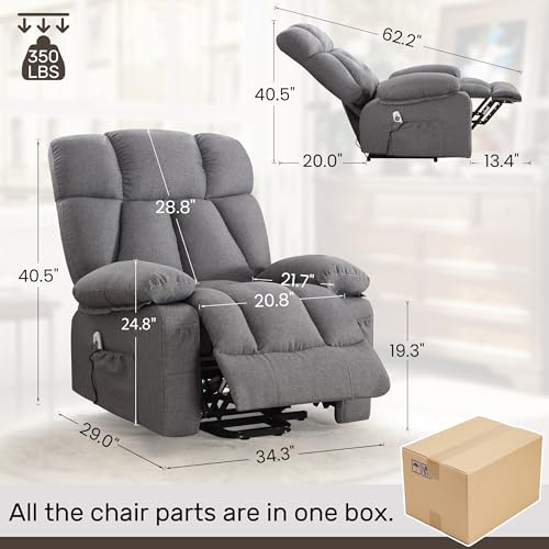 Power Lift Recliner Chair for Elderly, Big and Tall Massage Chair with Heat