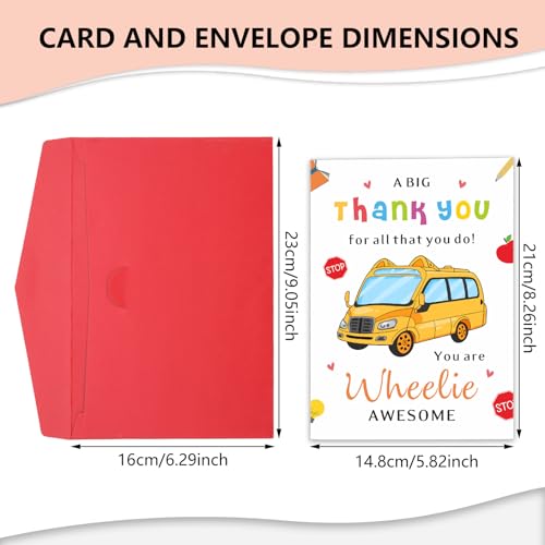 School Bus Driver Appreciation Cards Bulk – ‘A Big Thank You For All That You Do, You Are Wheelie Awesome’