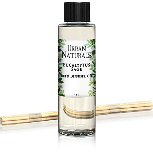 Eucalyptus and Sage Reed Diffuser Oil Refill with Sticks, 4 oz