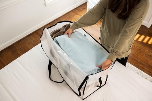 Heavy Duty Moving Bags with Backpack Straps and Zippers 6-Pack Clear