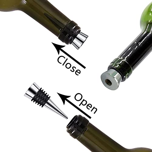 G4S3 10-Pack Stainless Steel Wine Bottle Stoppers - Reusable, Airtight Seal