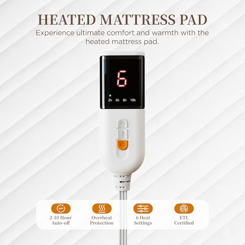Heated Mattress Pad Twin XL - Electric Bed Warmer with Controller