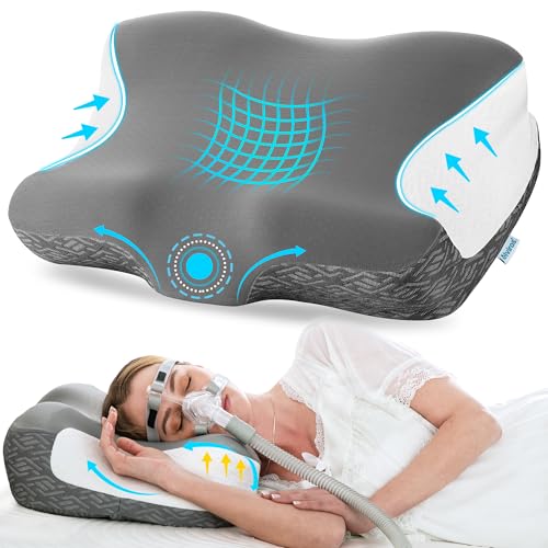 CPAP Pillow for Sleep Apnea Relief | Ergonomic Neck Support, Adjustable Height & Firmness