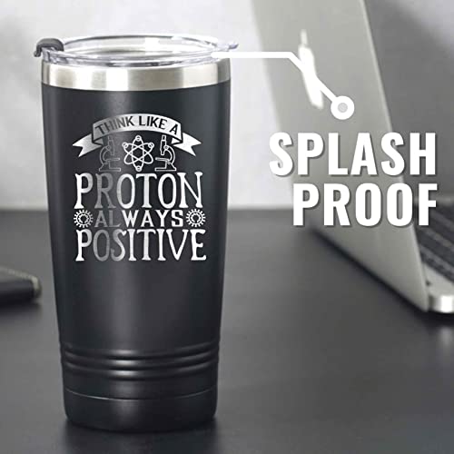 Onebttl 20oz Insulated Stainless Steel Travel Mug – Think Like a Proton, Always Positive Gift