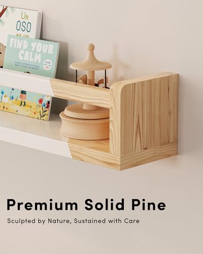 Set of 4 Wall-Mounted Nursery Bookshelves - 16.5-Inch Floating Wood Shelves