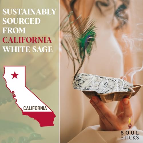 Organic White Sage Smudge Sticks 4-Inch Bundle for Home Cleansing Rituals
