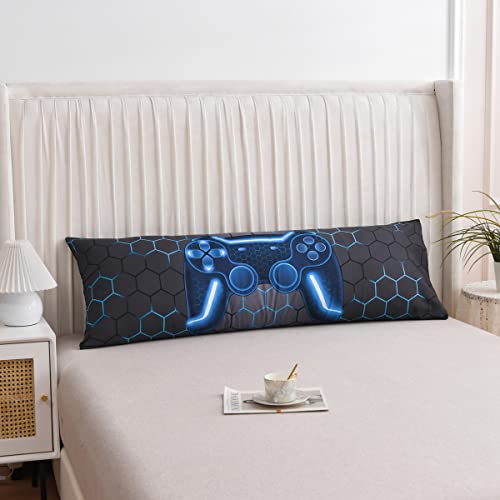Gaming Body Pillow Cover 20x54 Inch, Microfiber Gamer Case with Envelope