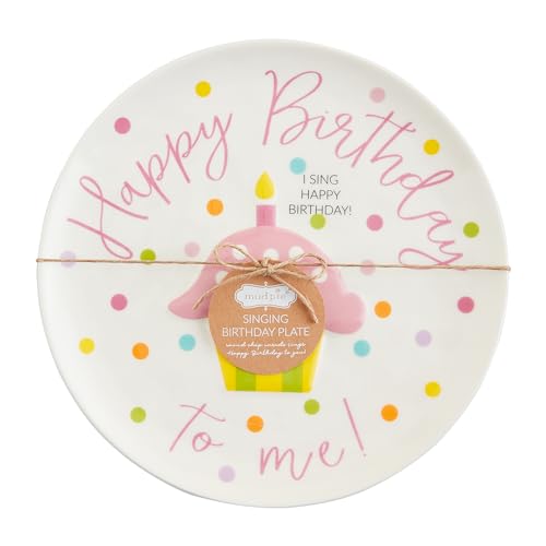 8-Inch Ceramic Singing Birthday Plate for Kids