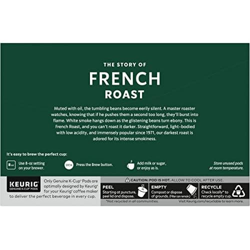 Starbucks Coffee K-Cup Pods, French Roast, Dark Roast Ground Coffee K-Cups for Keurig Brewers, 100% Arabica Coffee, 10 CT K-Cup Pods/Box (Pack of 2 Boxes)