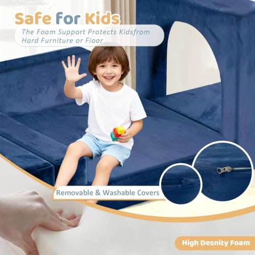 12-Piece Modular Kids Play Couch, Convertible Foam Toddler Sectional Sofa