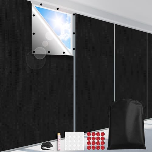 100% Blackout Curtains, 57" x 118" Portable Window Cover - No Drill