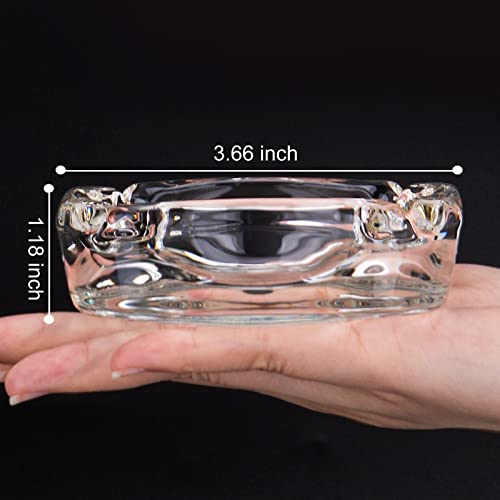 Square Glass Ashtray, Heavy Duty Transparent Ashtray for Home and Office