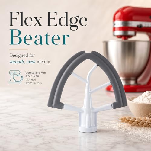 Flex Edge Beater for 4.5-5 Quart Tilt-Head Stand Mixers, Silicone Scraper