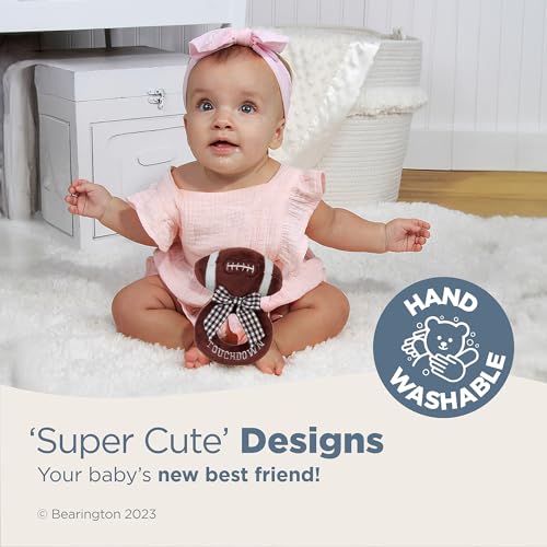 Plush Baby Football Soft Ring Rattle - 5.5 Inch Newborn Sensory Toy