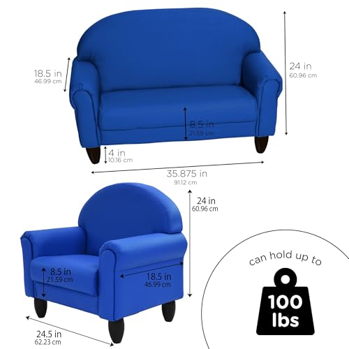 Adjustable Kids Chair and Sofa Set - Vegan Leather Toddler Furniture