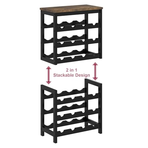 6-Tier Bamboo Wine Rack - 24 Bottle Freestanding Modular Storage Shelf