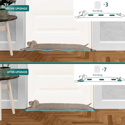 Weighted Under Door Draft Stopper - 36 Inch Decorative Dog Door Snake