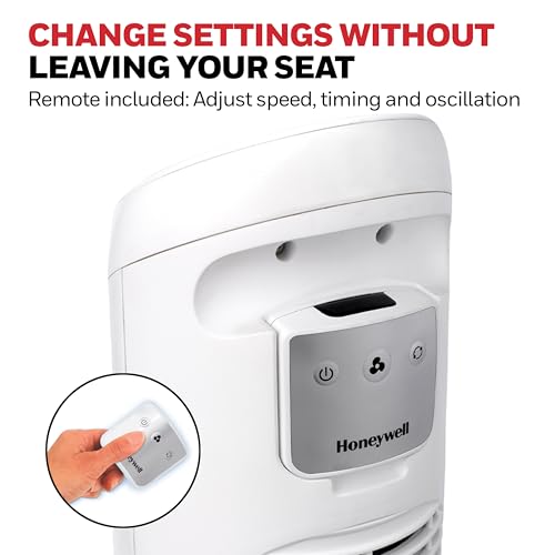 QuietSet Oscillating Tower Fan with Remote and 5 Speeds