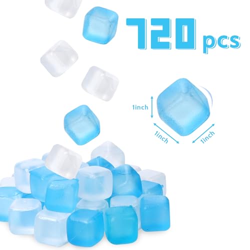 Blue 720 Pack Reusable Ice Cubes for Cold Therapy, Drinks & Food Preservation