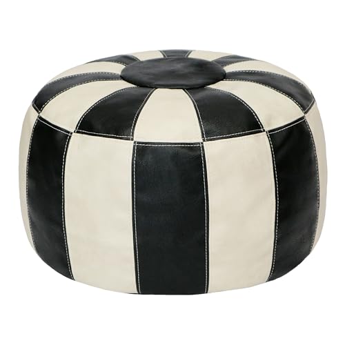 Unstuffed Moroccan Faux Leather Ottoman Pouf Storage Footstool